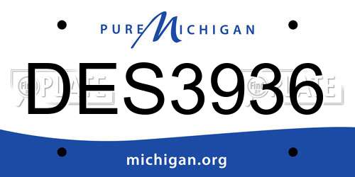 DES3936 Michigan License Plate
