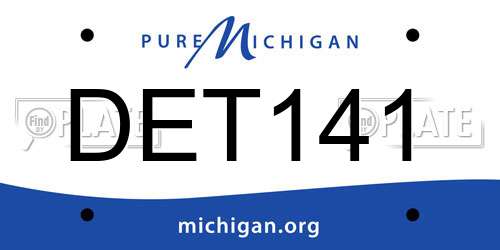 DET141 Michigan License Plate
