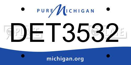 DET3532 Michigan License Plate