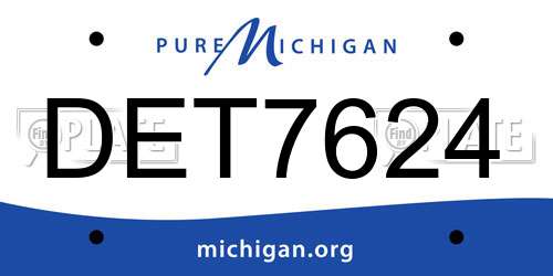 DET7624 Michigan License Plate