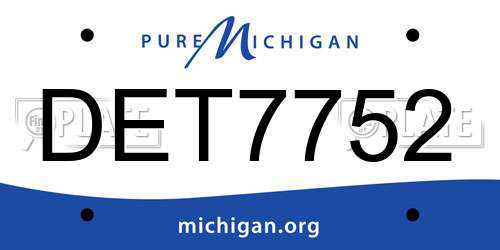 DET7752 Michigan License Plate