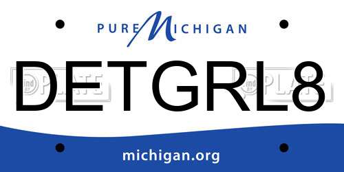DETGRL8 Michigan License Plate