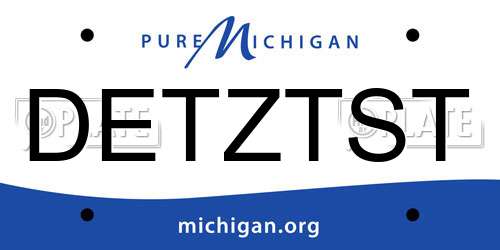 DETZTST Michigan License Plate