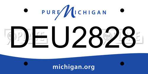 DEU2828 Michigan License Plate