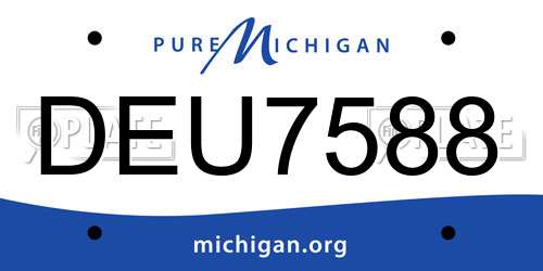 DEU7588 Michigan License Plate