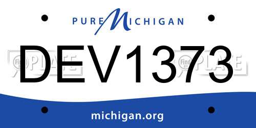 DEV1373 Michigan License Plate