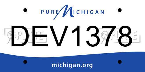 DEV1378 Michigan License Plate