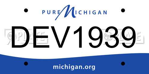 DEV1939 Michigan License Plate