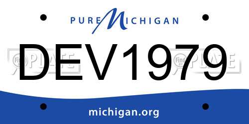 DEV1979 Michigan License Plate