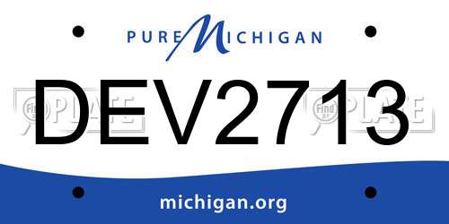 DEV2713 Michigan License Plate