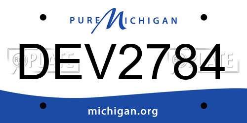 DEV2784 Michigan License Plate
