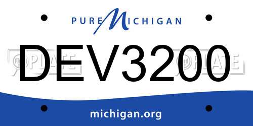 DEV3200 Michigan License Plate