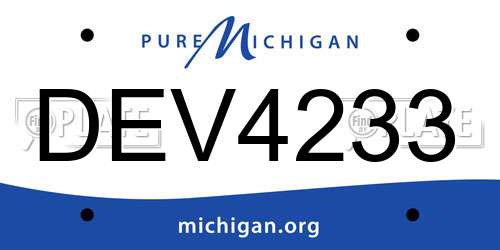 DEV4233 Michigan License Plate