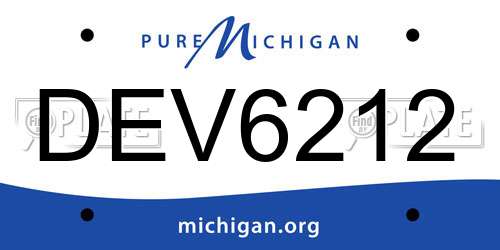 DEV6212 Michigan License Plate