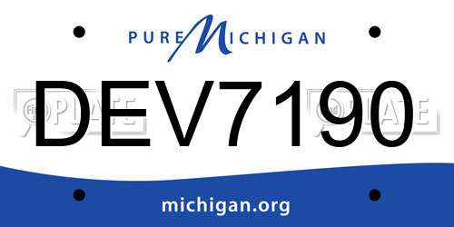 DEV7190 Michigan License Plate