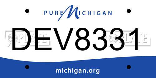DEV8331 Michigan License Plate