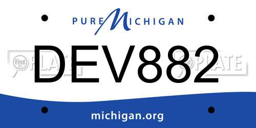 DEV882 Michigan License Plate