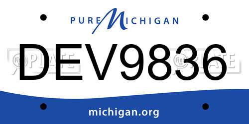 DEV9836 Michigan License Plate
