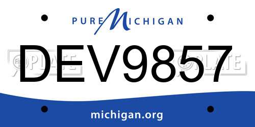 DEV9857 Michigan License Plate