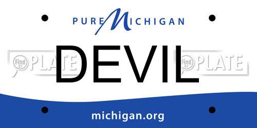DEVIL Michigan License Plate