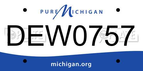 DEW0757 Michigan License Plate