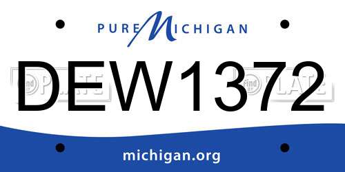 DEW1372 Michigan License Plate