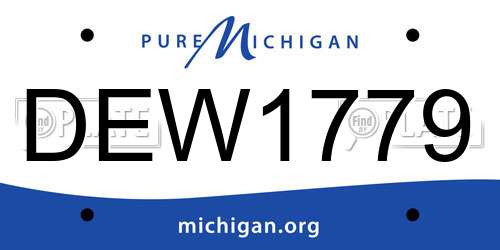 DEW1779 Michigan License Plate
