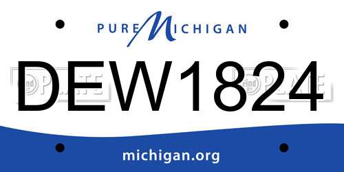 DEW1824 Michigan License Plate