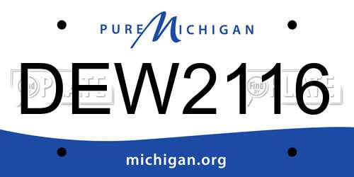DEW2116 Michigan License Plate