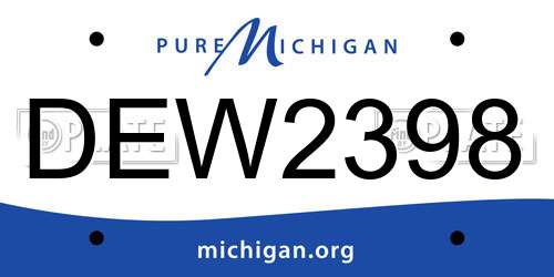 DEW2398 Michigan License Plate