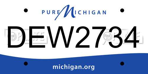 DEW2734 Michigan License Plate