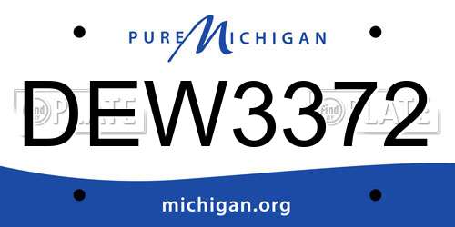 DEW3372 Michigan License Plate