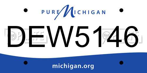 DEW5146 Michigan License Plate