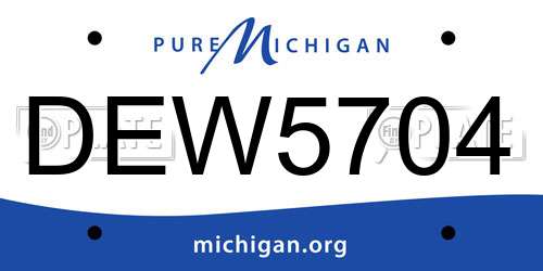 DEW5704 Michigan License Plate