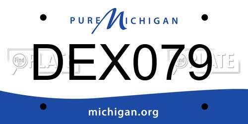 DEX079 Michigan License Plate