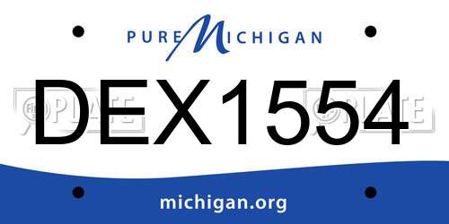 DEX1554 Michigan License Plate