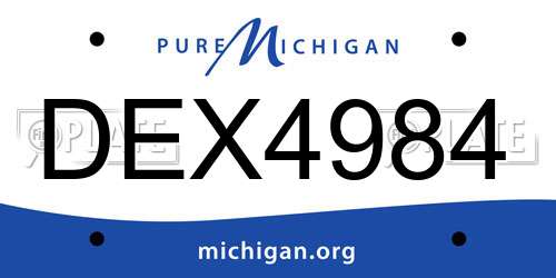 DEX4984 Michigan License Plate