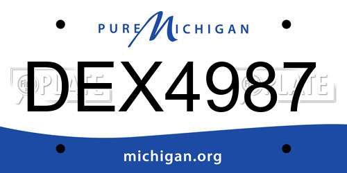DEX4987 Michigan License Plate