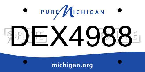 DEX4988 Michigan License Plate