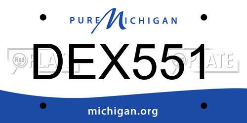 DEX551 Michigan License Plate