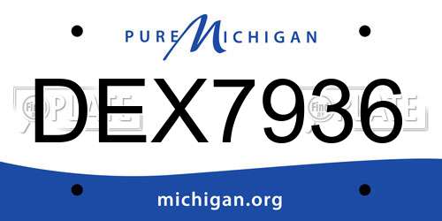 DEX7936 Michigan License Plate