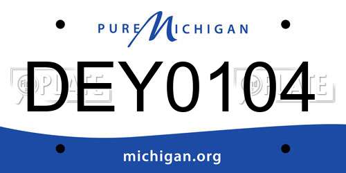 DEY0104 Michigan License Plate