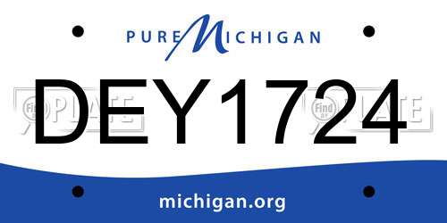 DEY1724 Michigan License Plate