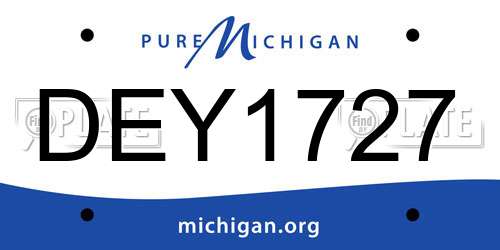 DEY1727 Michigan License Plate