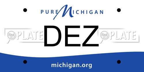 DEZ Michigan License Plate