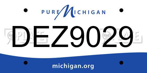 DEZ9029 Michigan License Plate
