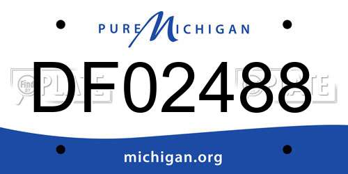 DF02488 Michigan License Plate