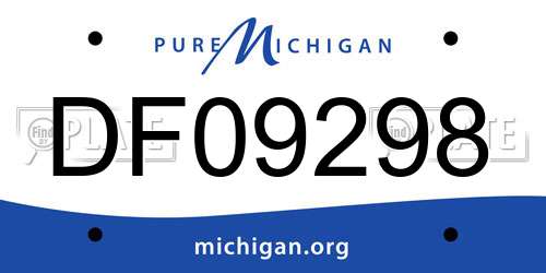 DF09298 Michigan License Plate