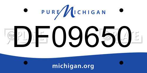 DF09650 Michigan License Plate