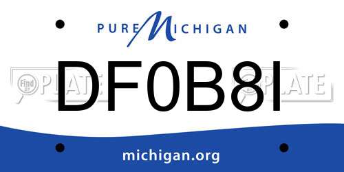 DF0B8I Michigan License Plate